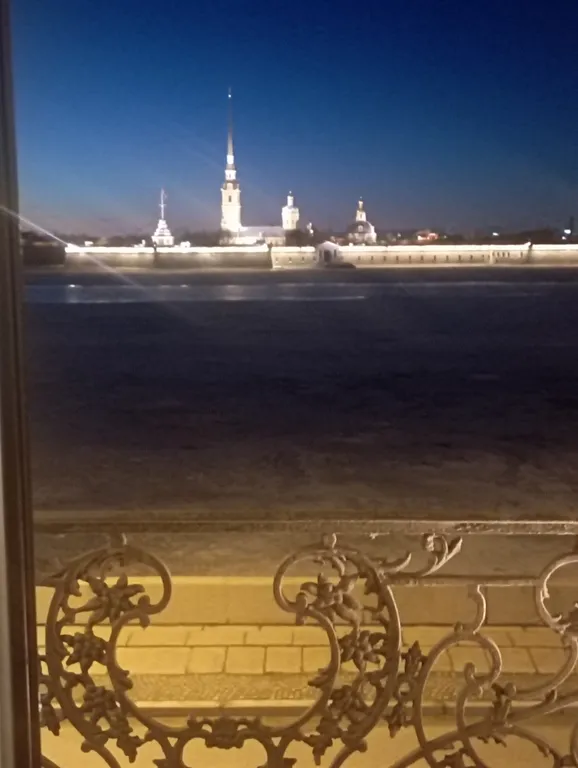 Квартира с шикарным видом на Неву, балкон, парковка