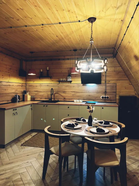 Уютный дом в стиле A frame на поляне Чегет