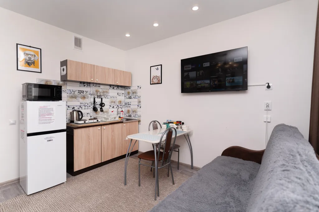 Уютная студия с видом на реку Иртыш