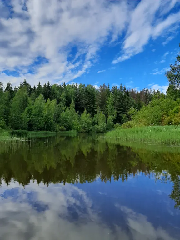 Дом на склоне холма у реки