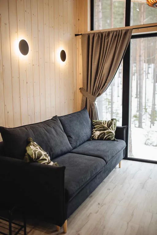 Домик в лесу с панорамными окнами