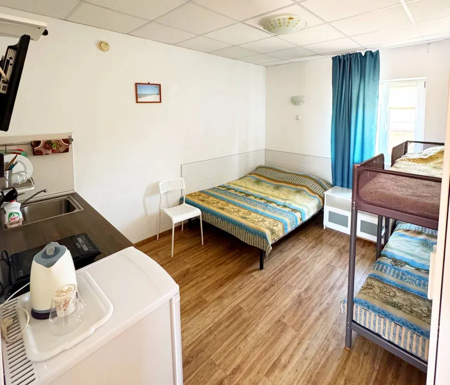 Комната с кухонным уголком  и балконом