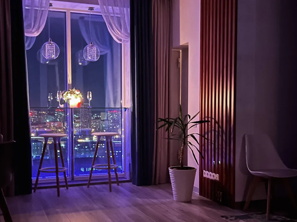 Апартамент с видом на город с высоты 24 этажа