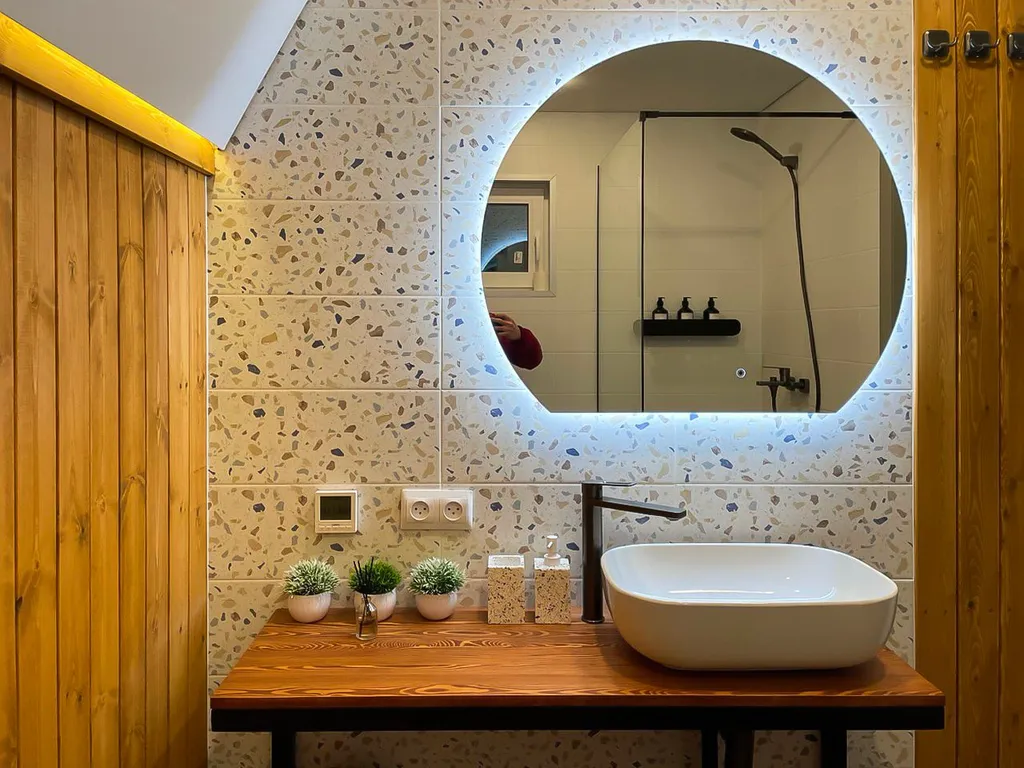 Коттедж Коттедж Уютный а-фрейм с камином и купелью на террасе — Сычево