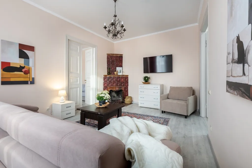 Атмосферная квартира с камином