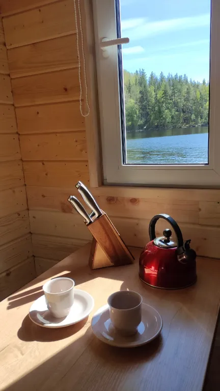 Плавдом Морячка с баней на острове + лодка на веслах