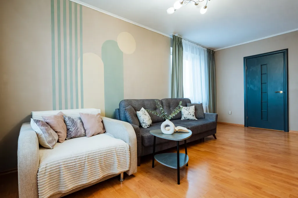 Квартира с четырьмя раздельными спальными местами.