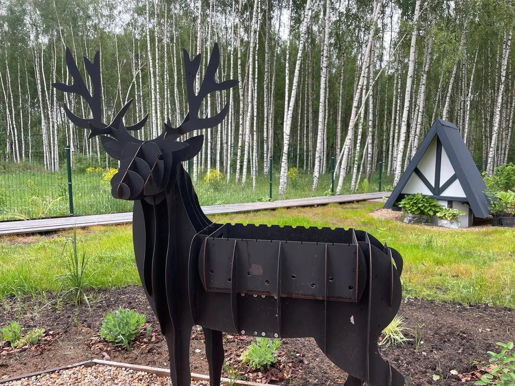 Большое солнечное шале Афрейм с баней и купелью в березовом лесу