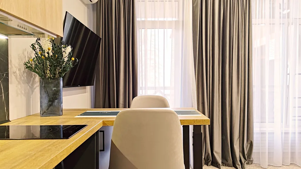 Студия с видом на горы + балкон/бассейн/сауна