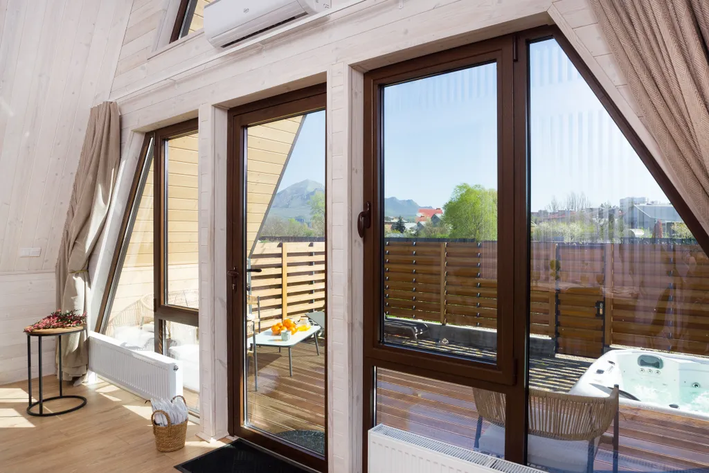 Aframe_kmv дом с джакузи желаемой температуры