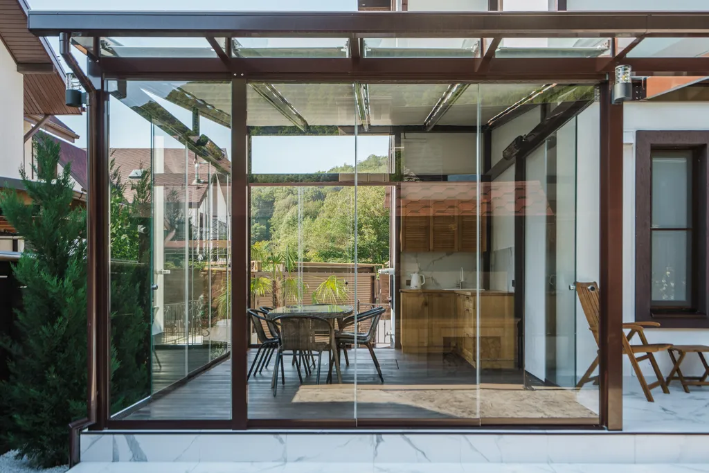 Вилла с бассейном и панорамной баней