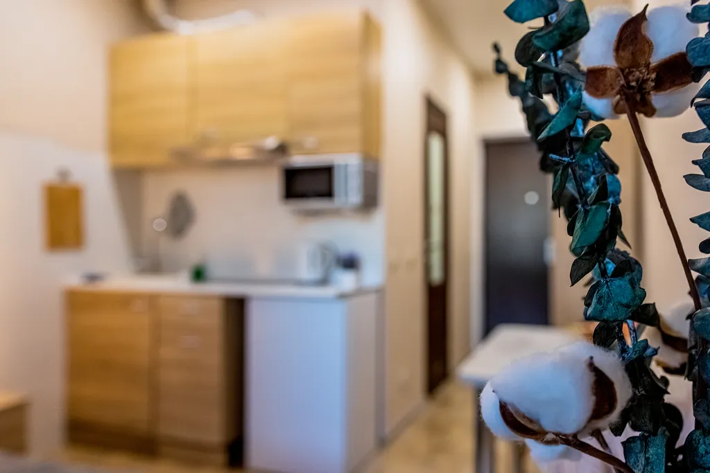 Стильная студия с видом на город в 20 минутах до центра