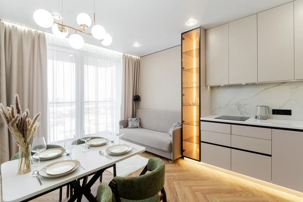 Дизайнерская 1-к квартира с проектором G-Drive Арена