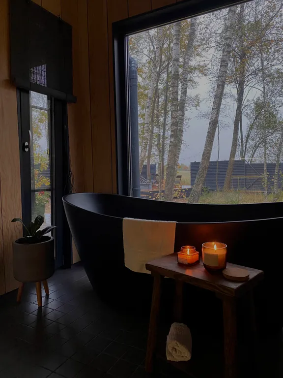 Скандинавский дом с джакузи, сауной и видом на живописное поле