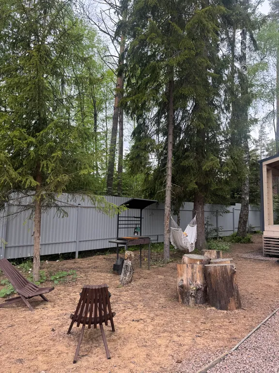 Красивый дом в ёлках