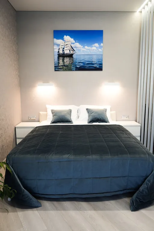 Студия Sea с балконом и боковым видом на море