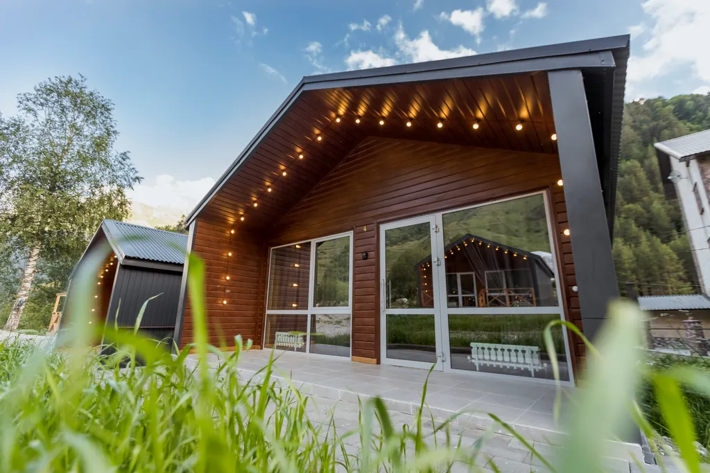 База отдыха с видом на горы в Приэльбрусье