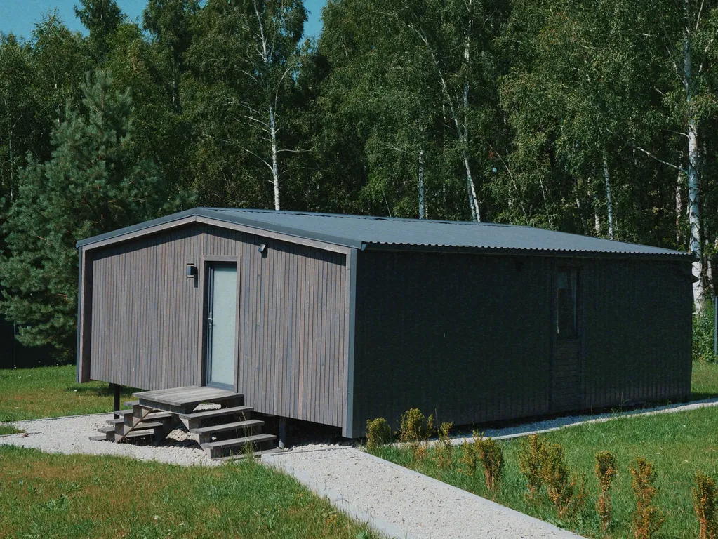 Современный уютный дом с видом на лес