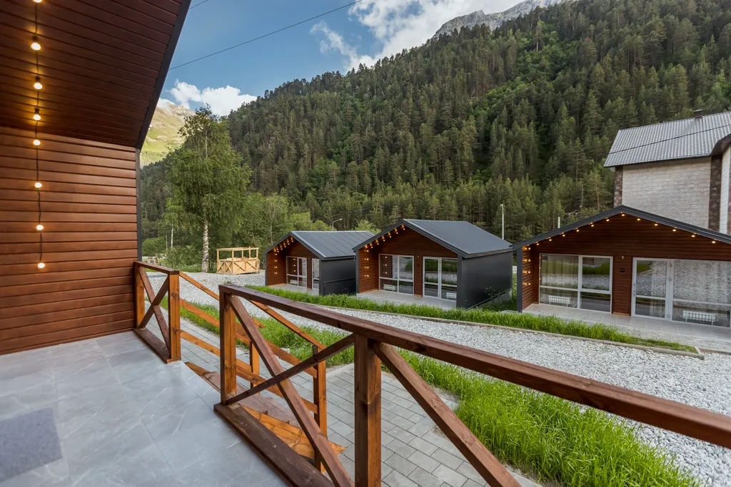 База отдыха с видом на горы в Приэльбрусье