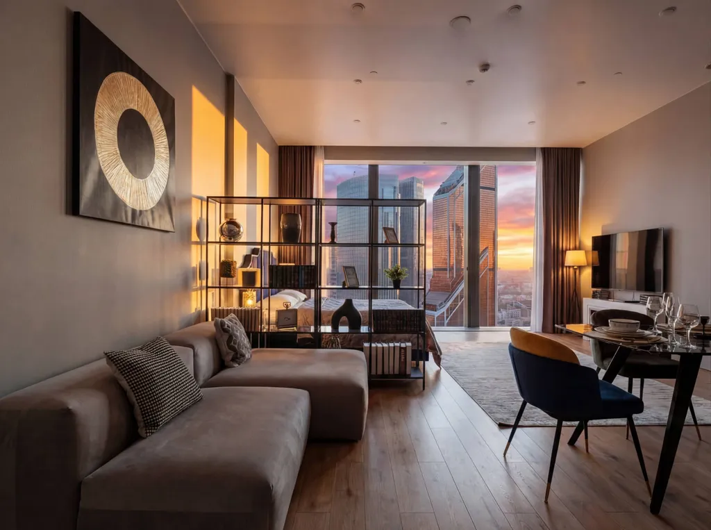 Neva City 43 этаж 51 м2 панорамный вид на небоскребы и город