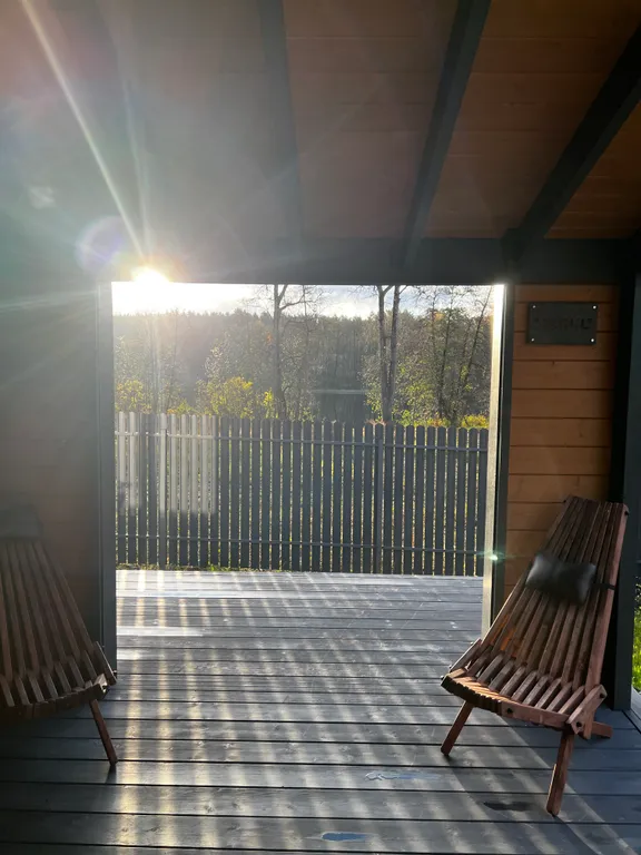 Дом на берегу пруда в Эко-местечке с банным чаном