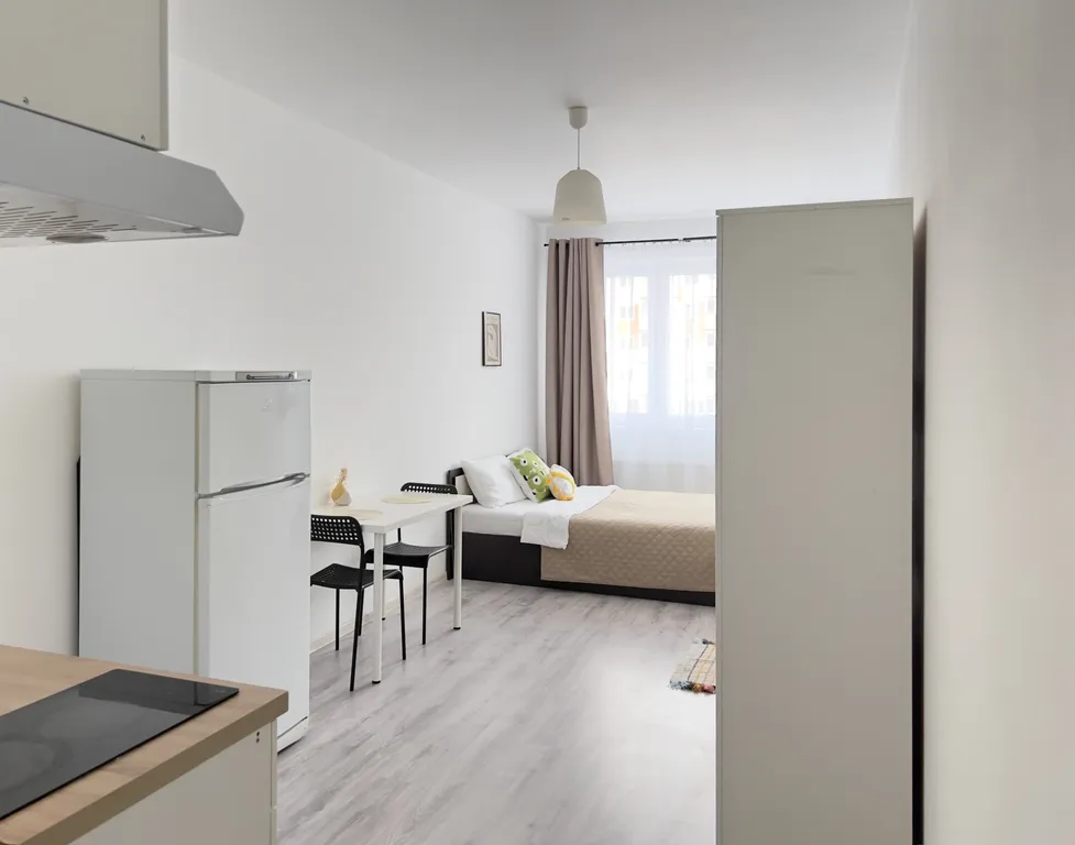 Светлая студия на двоих в ЖК Зеленые аллеи