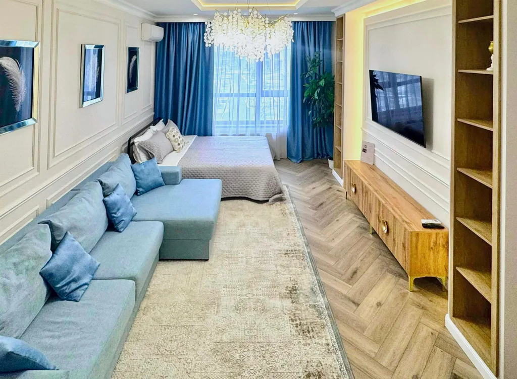 Квартира Open line amir, 2 комнаты с видом на сад — Алматы