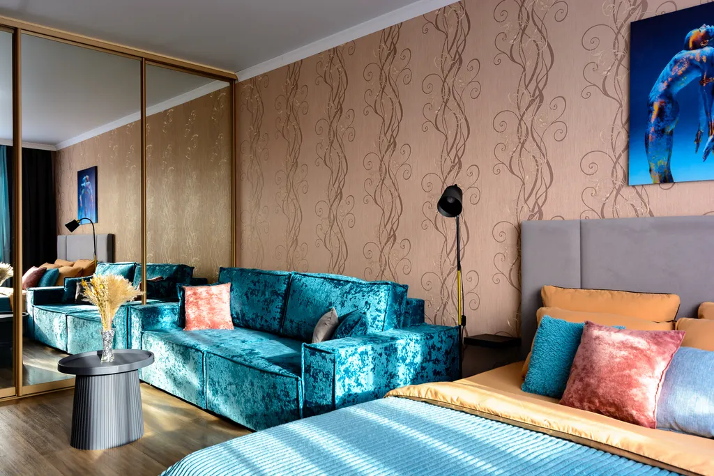 Квартира Апартаменты Бирюзовая нежность с панорамным видом, у парка Галицкого — Краснодар