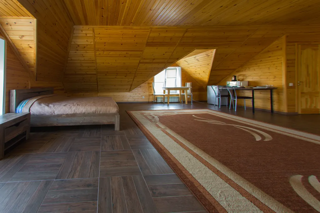 Семейный номер с двуспальной кроватью и раскладным диваном