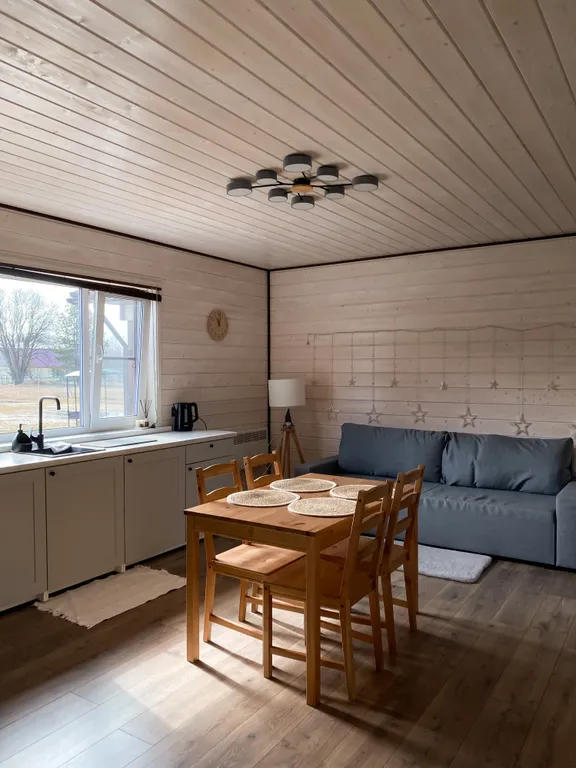 Дом в скандинавском стиле на берегу реки