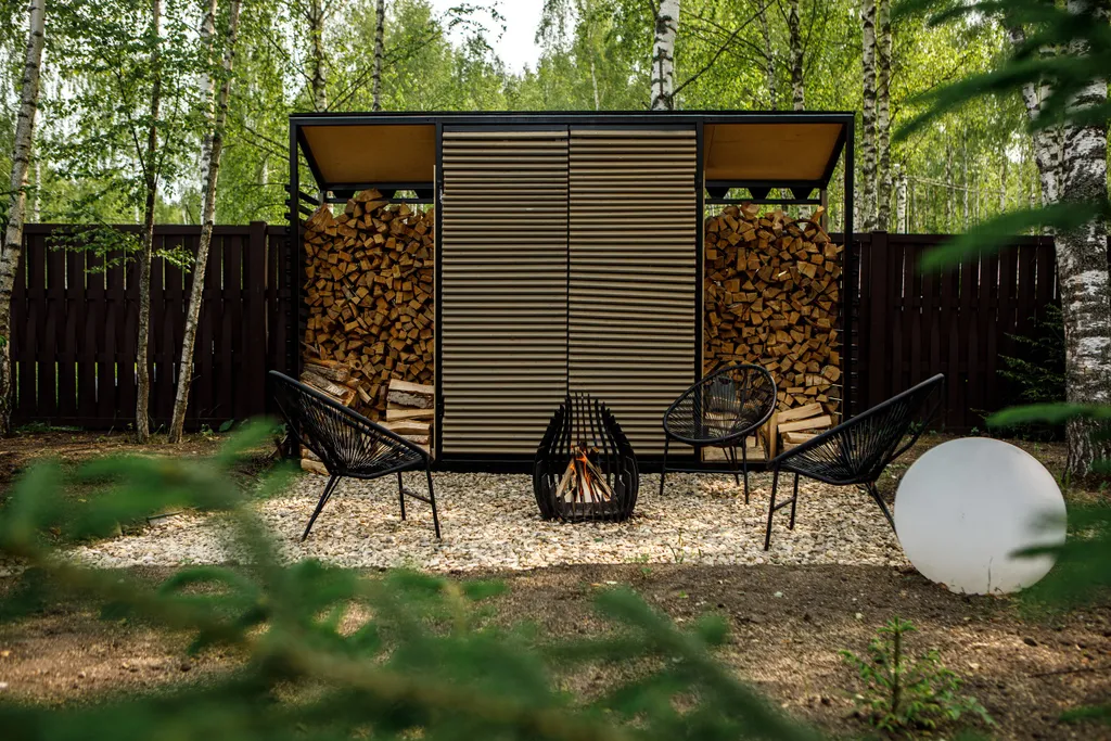 Стильный дом с ванной, горячим чаном и сауной