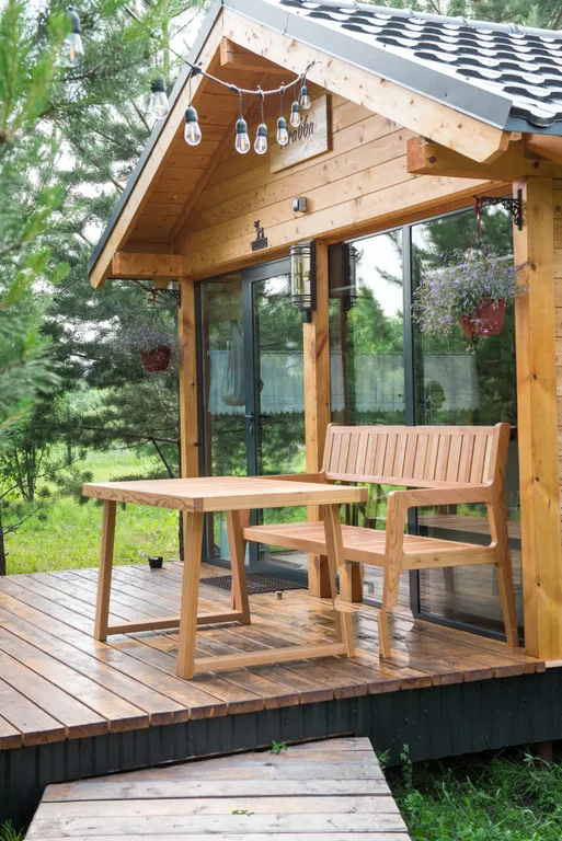 Шале посреди молодого сосново-березового леса