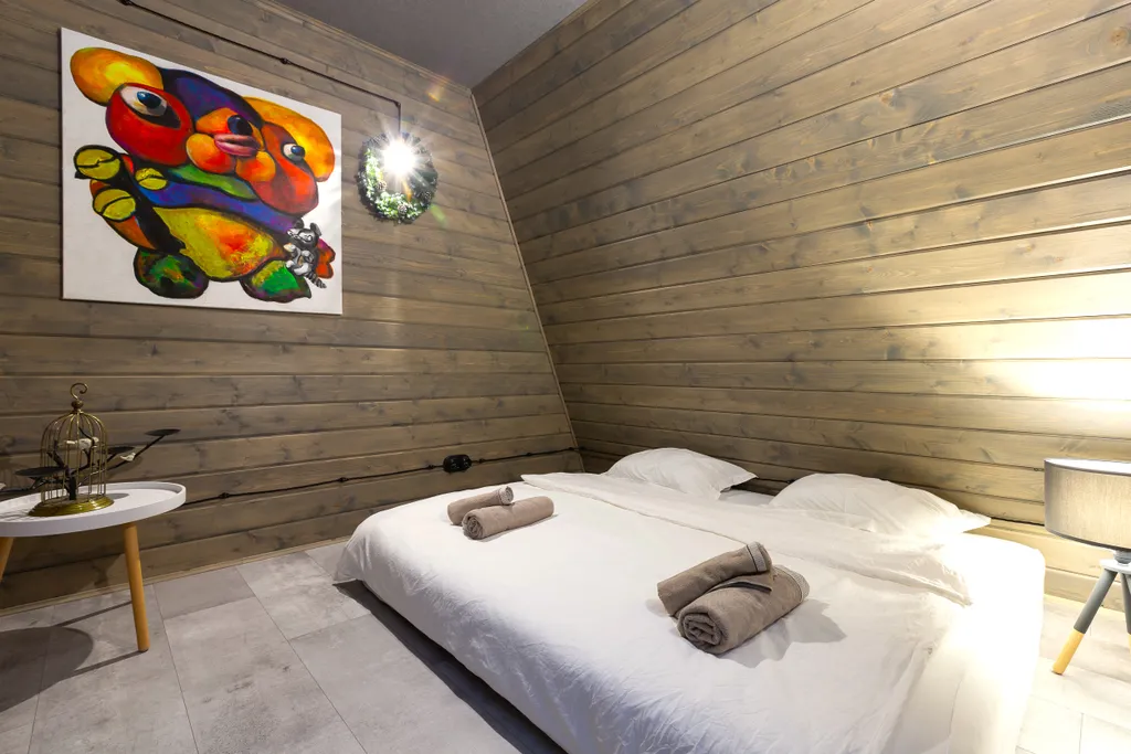 Домик A-Frame с купелью и баней 100 м2