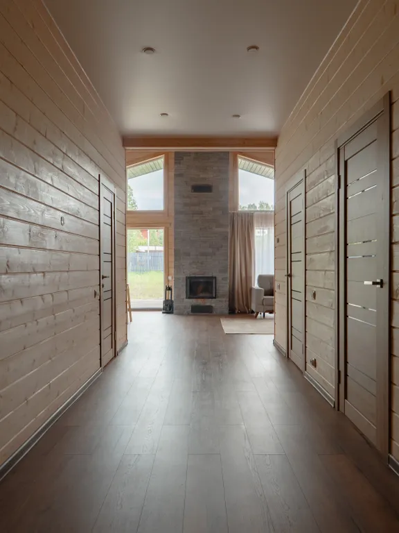 Уютный дом с камином и сауной у Охта Парка