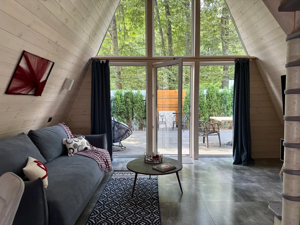 Уютный А-фрейм Ручей с баней и чаном