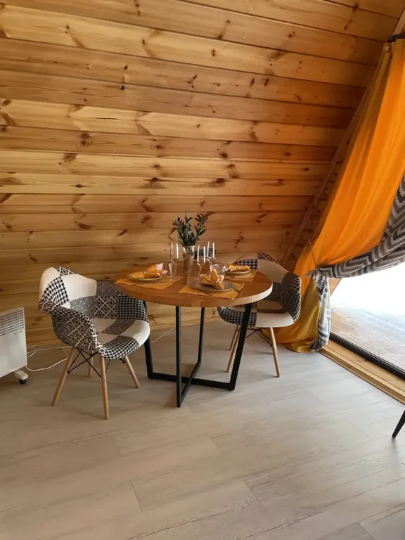 Коттедж A Frame 6х6 с панорамным видом в лес, чаном и мангальной зоной — Черленково