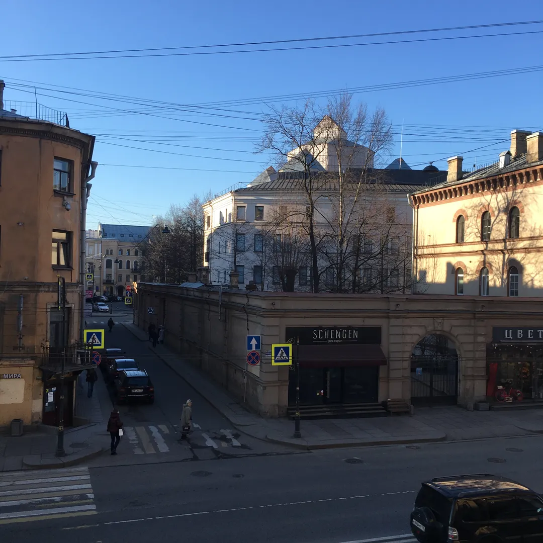 Вид из окон на Финское консульство и купола Спасо-Преображенского собора.