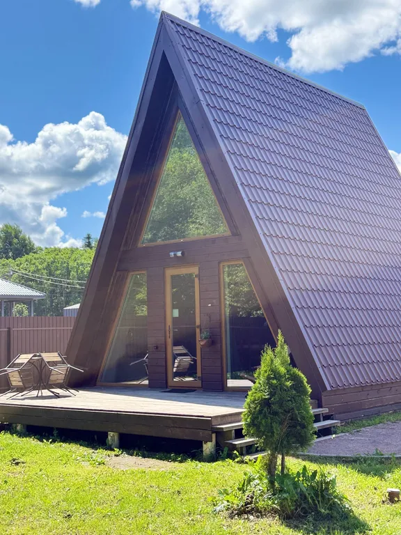 Уютный домик A-Frame с купелью в лесу!