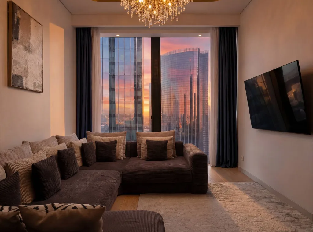 Neva Libra 38 этаж 70 м2 панорамный вид на небоскребы и город