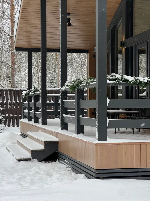 С сауной и камином одноэтажный барн в березовой роще