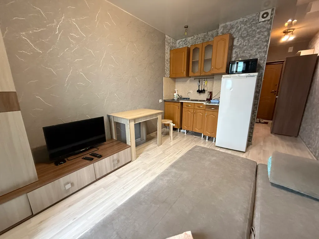 Студия  - диван, стиралка, холодильник, СВЧ, водонагреватель