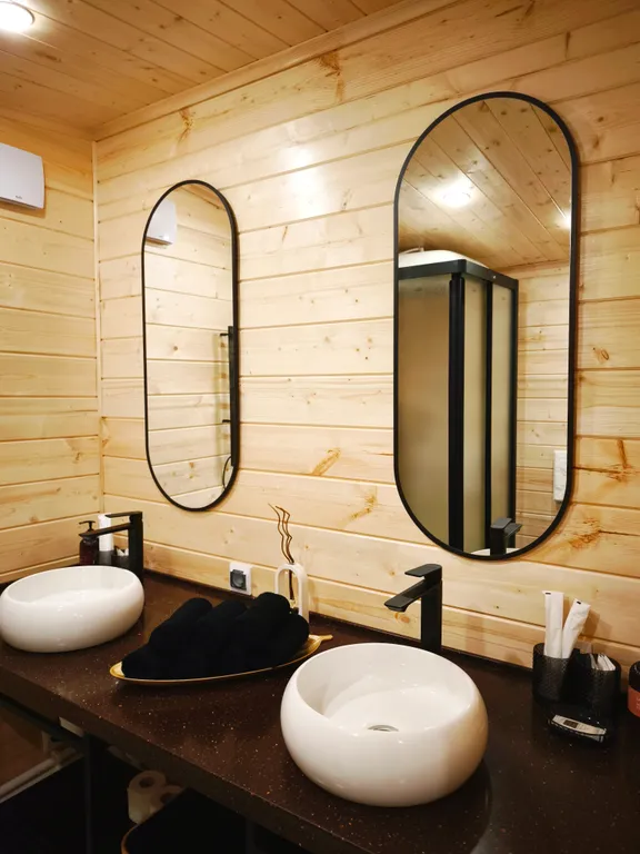 Дом с купелью в сосновом лесу