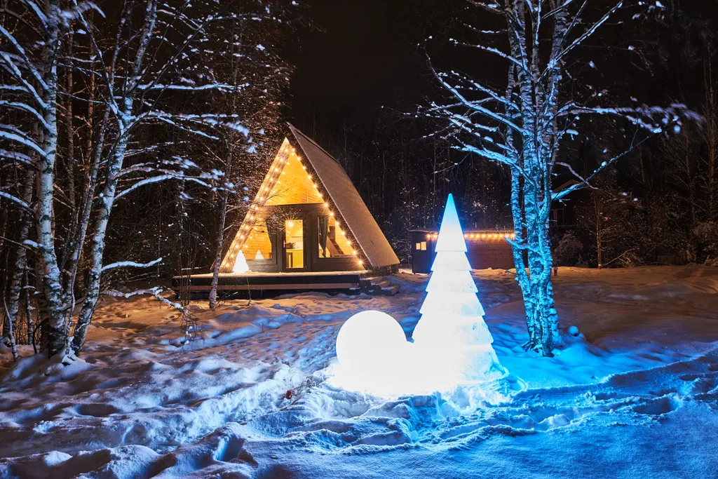 Коттедж Домик A-frame рядом с озером — Светлое