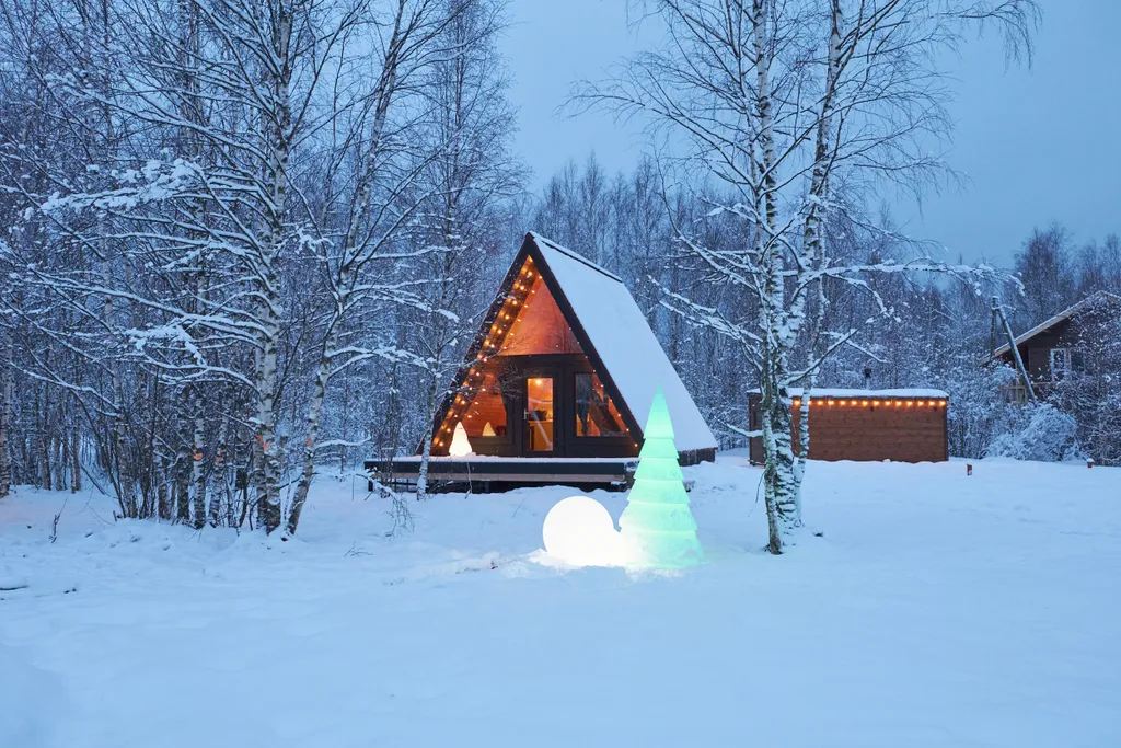 Коттедж Домик A-frame рядом с озером — Светлое