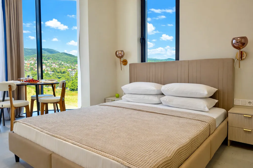 Квартира Квартира Делюкс с балконом и видом на море и горы — Лазаревское