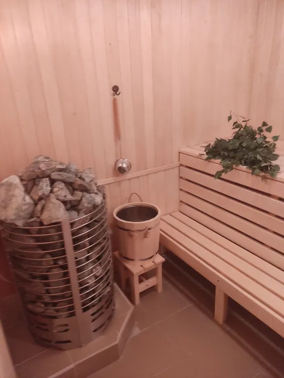 Дом у пруда, баня.