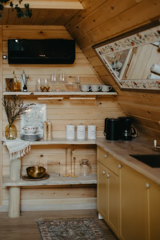 Лодж A-frame №1 в сосновом лесу