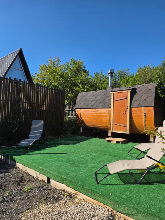 Домик А-фрэйм с баней