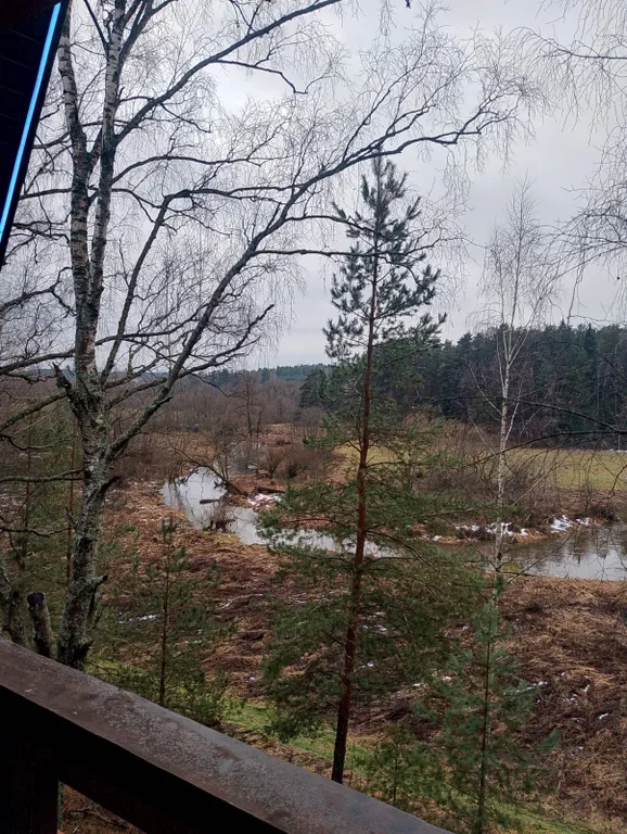 Архитектурный дом A-freim с безграничным окружением природы и речки