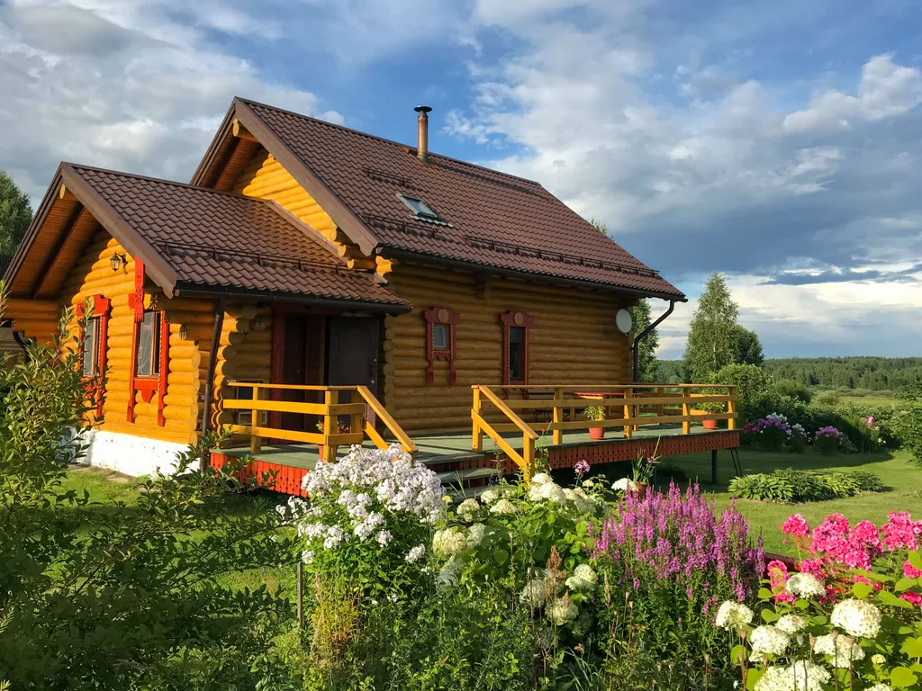 Дом в стиле Rustic с баней на дровах
